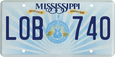 MS license plate LOB740