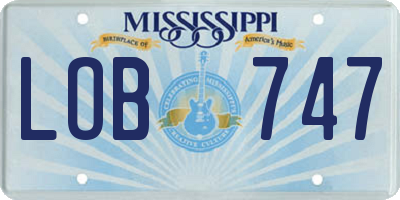 MS license plate LOB747