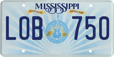 MS license plate LOB750