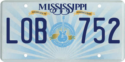MS license plate LOB752