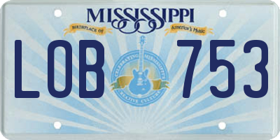 MS license plate LOB753