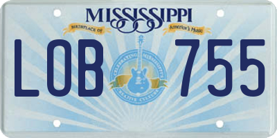 MS license plate LOB755
