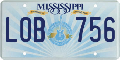 MS license plate LOB756
