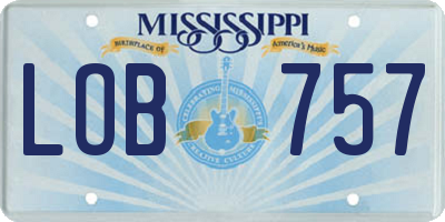 MS license plate LOB757