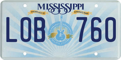 MS license plate LOB760