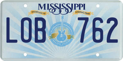MS license plate LOB762