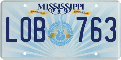 MS license plate LOB763