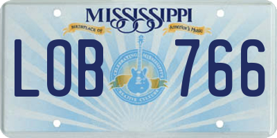 MS license plate LOB766