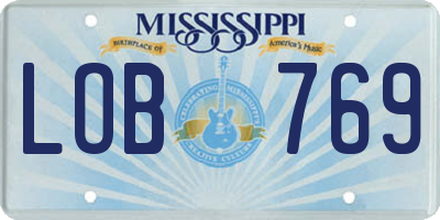 MS license plate LOB769