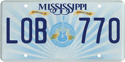 MS license plate LOB770