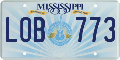 MS license plate LOB773