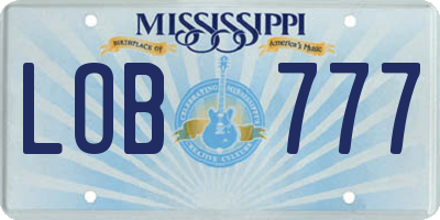 MS license plate LOB777
