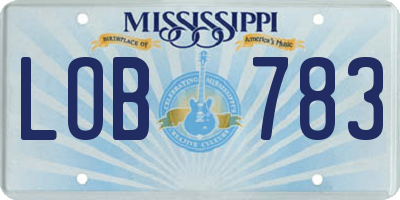 MS license plate LOB783
