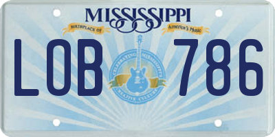 MS license plate LOB786
