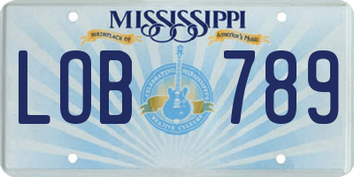 MS license plate LOB789