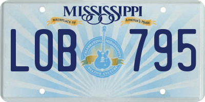 MS license plate LOB795