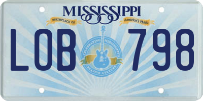 MS license plate LOB798