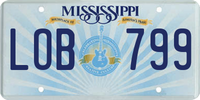 MS license plate LOB799