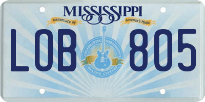 MS license plate LOB805
