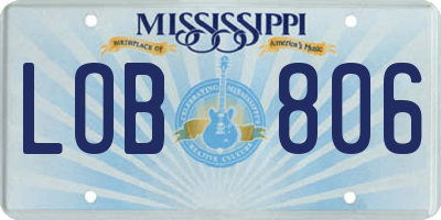MS license plate LOB806