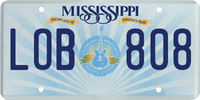 MS license plate LOB808