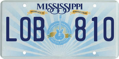 MS license plate LOB810