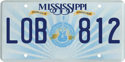 MS license plate LOB812