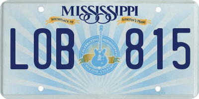 MS license plate LOB815