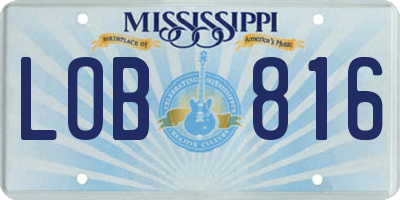 MS license plate LOB816