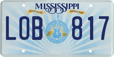 MS license plate LOB817