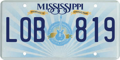 MS license plate LOB819