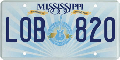 MS license plate LOB820