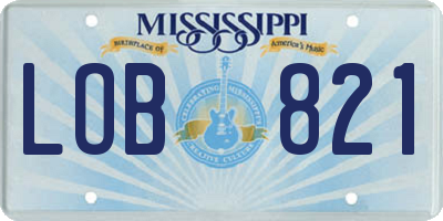 MS license plate LOB821