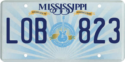 MS license plate LOB823