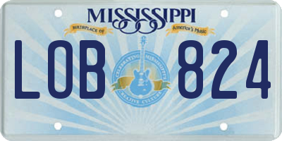 MS license plate LOB824