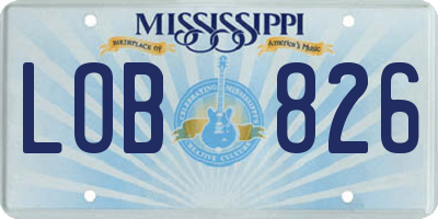 MS license plate LOB826