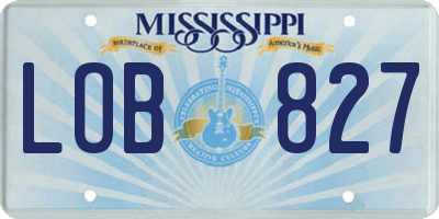 MS license plate LOB827