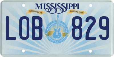 MS license plate LOB829
