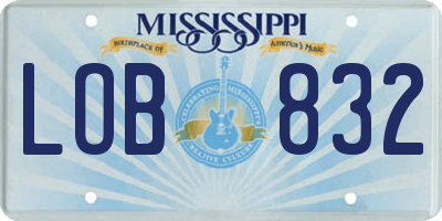 MS license plate LOB832