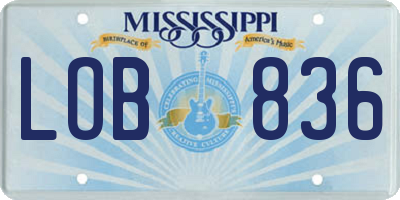 MS license plate LOB836