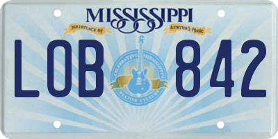 MS license plate LOB842