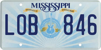 MS license plate LOB846