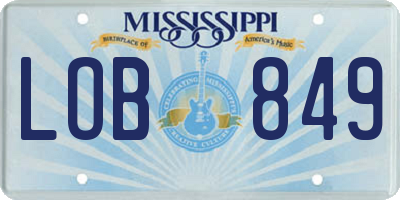 MS license plate LOB849