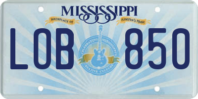 MS license plate LOB850
