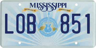 MS license plate LOB851