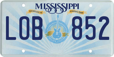 MS license plate LOB852
