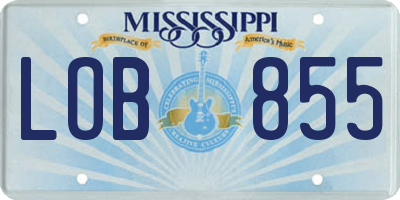 MS license plate LOB855