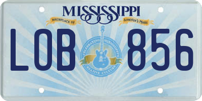 MS license plate LOB856
