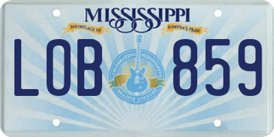 MS license plate LOB859