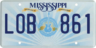 MS license plate LOB861